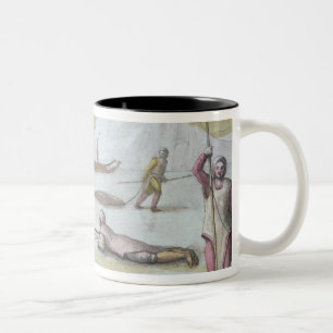 Waiting on the Ice, detail from Seal Hunting (colo Two-Tone Coffee Mug