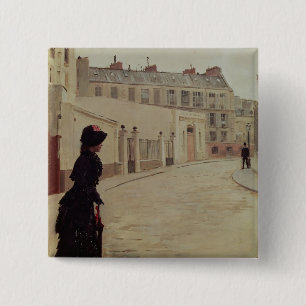 Waiting, Rue de Chateaubriand, Paris 2 Inch Square Button