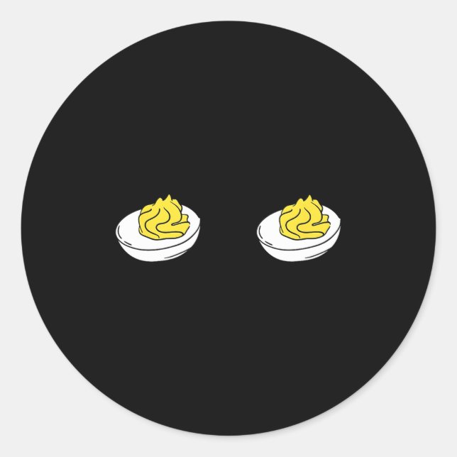 Waiting To Stuff My Face Deviled Eggs Couple Thank Classic Round Sticker (Front)
