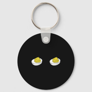 Waiting To Stuff My Face Deviled Eggs Couple Thank Keychain