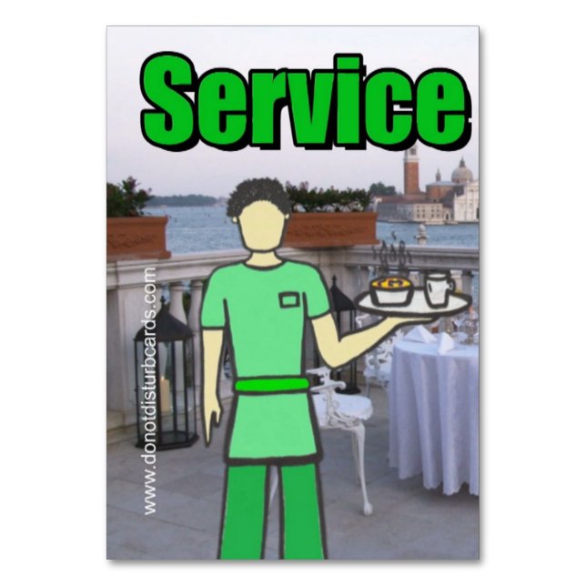 Waitress and Waiter Service Card (Back)