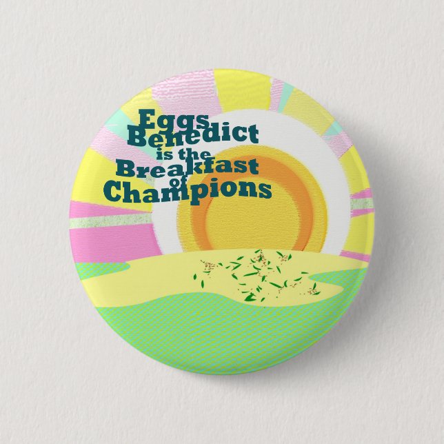 Waitress Flare Eggs Benedict Breakfast Sales - 2 Inch Round Button (Front)