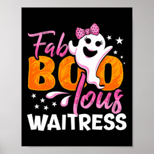 Waitress Halloween Womens Fab Boo Lous Poster