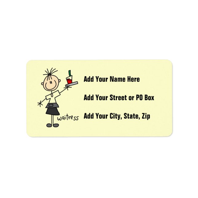 Waitress Stick Figure Label (Front)