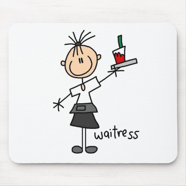 Waitress Stick Figure Mouse Pad (Front)