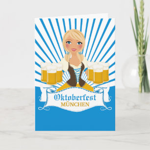 Waitress with Stein Oktoberfest Greeting Card