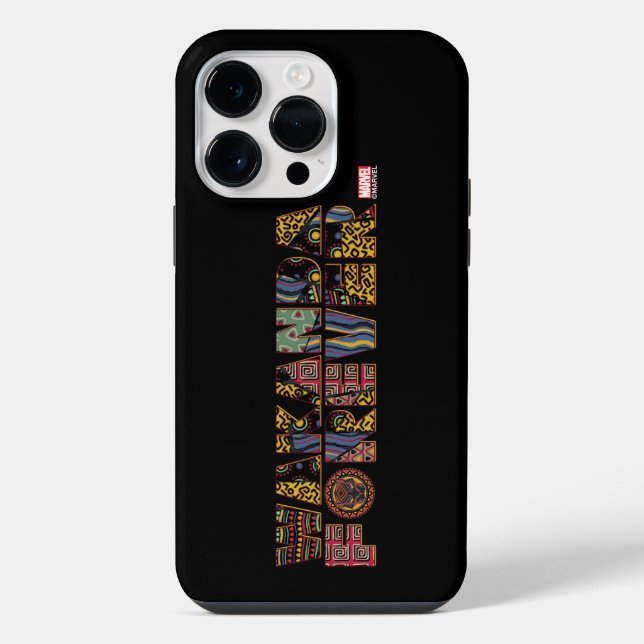 Wakanda Forever Patterned Letters iPhone Case (Back)
