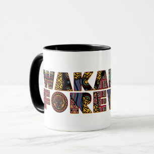 Wakanda Forever Patterned Letters Mug
