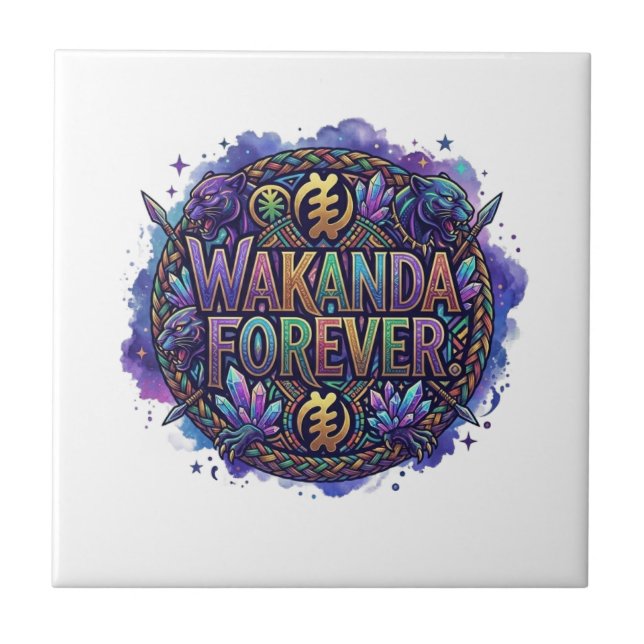  Wakanda Forever Tribal Warrior T-Shirt Tile (Front)