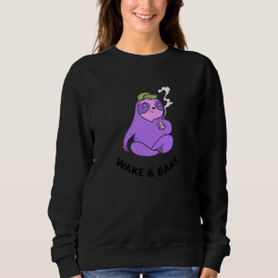 Wake And Bake  Stoner  Cute Panda Weed Stoner Girl Sweatshirt