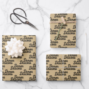 Wake Forest University   Demon Deacons Script Wrapping Paper Sheet