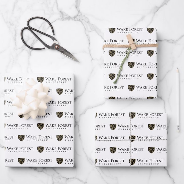 Wake Forest University Wordmark Wrapping Paper Sheet (Front)