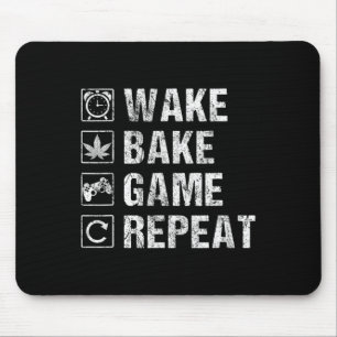 Wake Ke Game Repeat Video Game Weed Smoker Pot Gif Mouse Pad