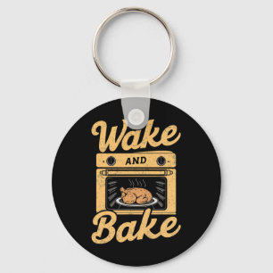 Wake Ke Turkey Meal Feast Cook Chef Dinner Keychain