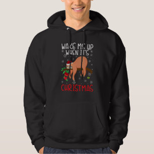 Wake Me Up When It's Christmas Pajamas  For Sloth  Hoodie