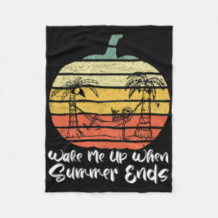 Wake Me Up When Summer Ends Funny Skeleton Hallowe Fleece Blanket