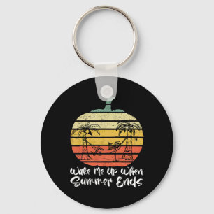 Wake Me Up When Summer Ends Funny Skeleton Hallowe Keychain