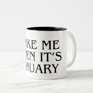 Wake Me When It's January Mug Funny Gift
