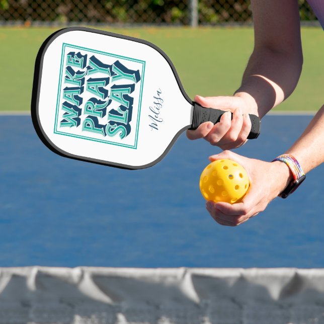 Wake Slay Pray Christian Mission Pastor Pickleball Paddle (Insitu)