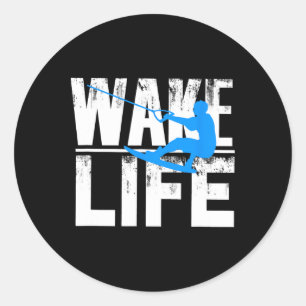 Wake Surfing Life Gift Shirt Boat Lake Wakesurfing Classic Round Sticker