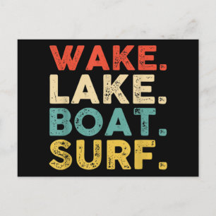 Wake Surfing Wake Surf Wake Surfing Rope Wake Surf Holiday Postcard