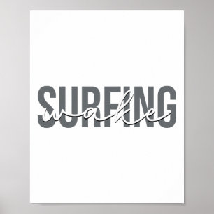 Wake Surfing Wakesurf Wake Surfer Surfing Boat  Poster