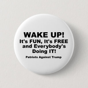 WAKE UP! 2 INCH ROUND BUTTON