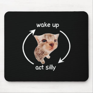 Wake Up Act Silly _ Crying Banana Cat Meme  Mouse Pad