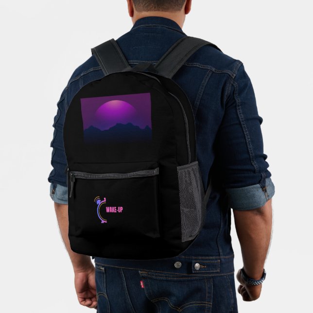 Wake-Up Alarm Clock with Purple Moon Night Vision Printed Backpack (Insitu (Model))