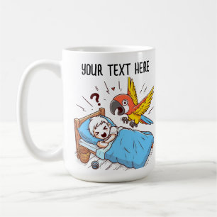 WAKE UP ALARM PARROT COFFEE MUG