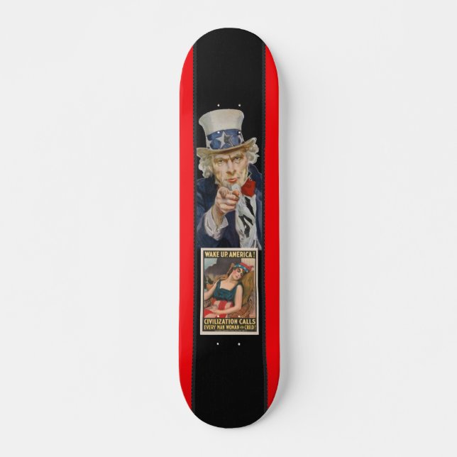 Wake Up America Poster Skateboard (Front)