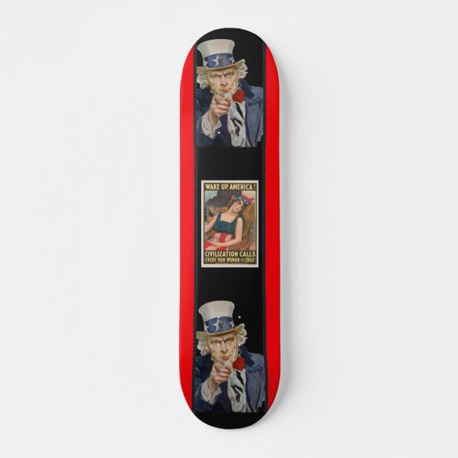 Wake Up America Poster Skateboard (Front)