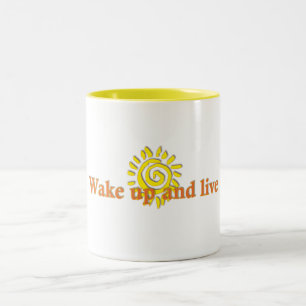Wake Up and Live Two-Tone Coffee Mug