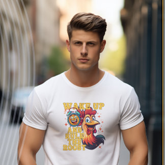 Wake Up and Rule the Roost Funny Rooster T-Shirt