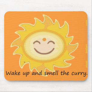 Wake up and smell the curry mouse pad