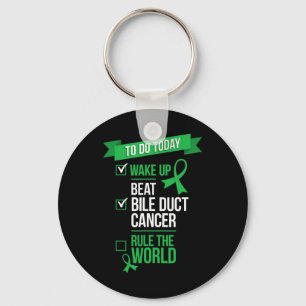 Wake Up Beat Bile Duct Cancer Rule The World  Keychain