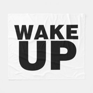 Wake Up Black Fleece Blanket