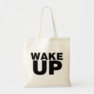 Wake Up Black Tote Bag