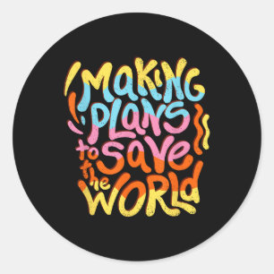Wake-up Call Climate Change Environmental Classic Round Sticker