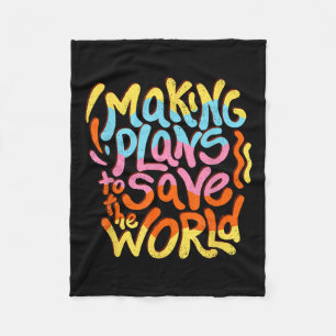 Wake-up Call Climate Change Environmental Fleece Blanket