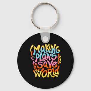 Wake-up Call Climate Change Environmental Keychain
