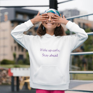 Wake Up Early Stay Ahead Minimalist Purple Serif Hoodie