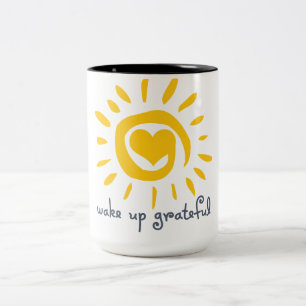 Wake Up Grateful Two-Tone Coffee Mug