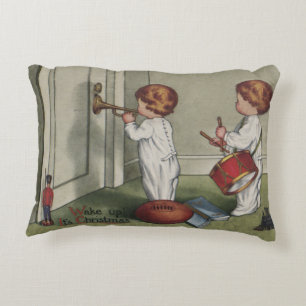 Wake Up Its Christmas cute child illustration Accent Pillow