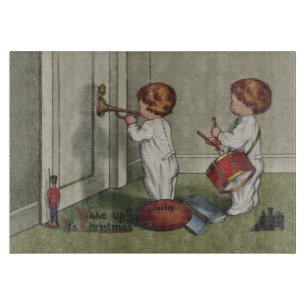Wake Up Its Christmas cute child illustration Cutting Board