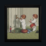 Wake Up Its Christmas cute child illustration Gift Box<br><div class="desc">Vintage Wake up It's Christmas - a cute old fashioned illustration Christmas for children! This is based on an old-fashioned postcard from 1918. Sweet little toddlers up at the crack of dawn announcing to Mom and Dad that Christmas is here! Children are standing outside mommy and daddy's bedroom door. One...</div>