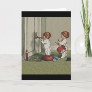 Wake Up Its Christmas cute child illustration Holiday Card
