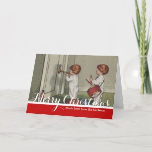 Wake Up Its Christmas cute child illustration Holiday Card