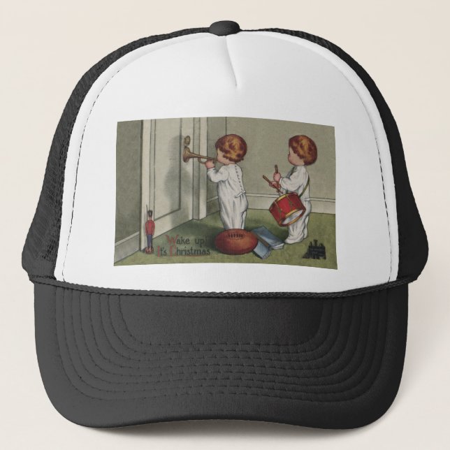 Wake Up Its Christmas cute child illustration Trucker Hat (Front)