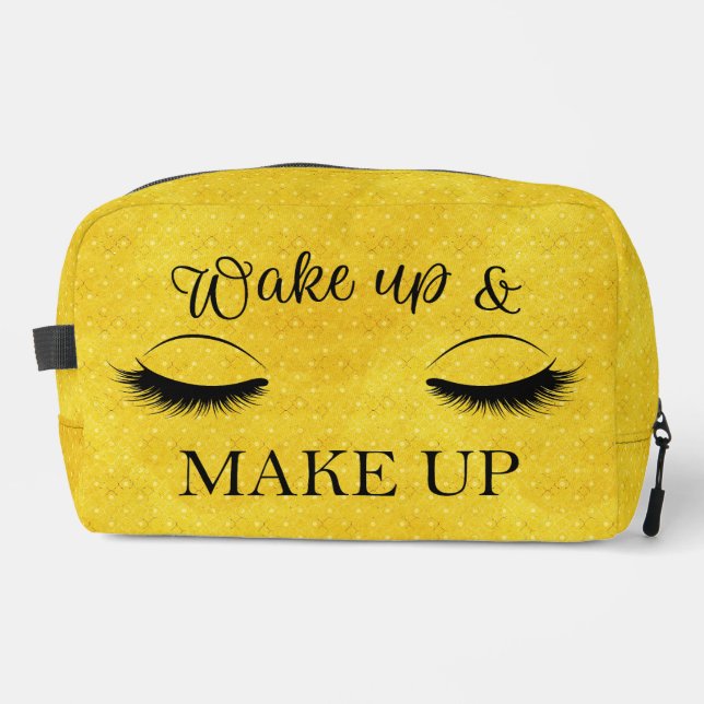 Wake Up & MAKE UP Bag – Sunshine and Sass (Front)